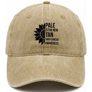 Skin Cancer Survivor Warrior Washed Cotton Baseball Cap Pale Is The New Tan TS12 Print Your Wear