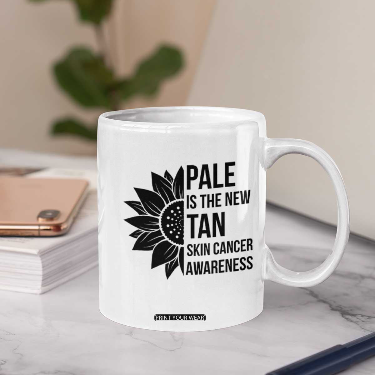 Skin Cancer Survivor Warrior Coffee Mug Pale Is The New Tan TS12 Print Your Wear