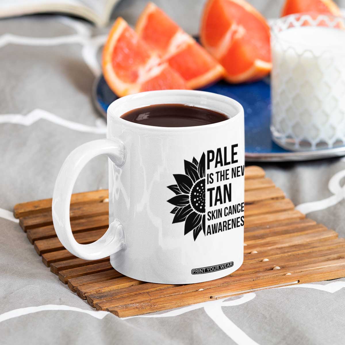 Skin Cancer Survivor Warrior Coffee Mug Pale Is The New Tan TS12 Print Your Wear