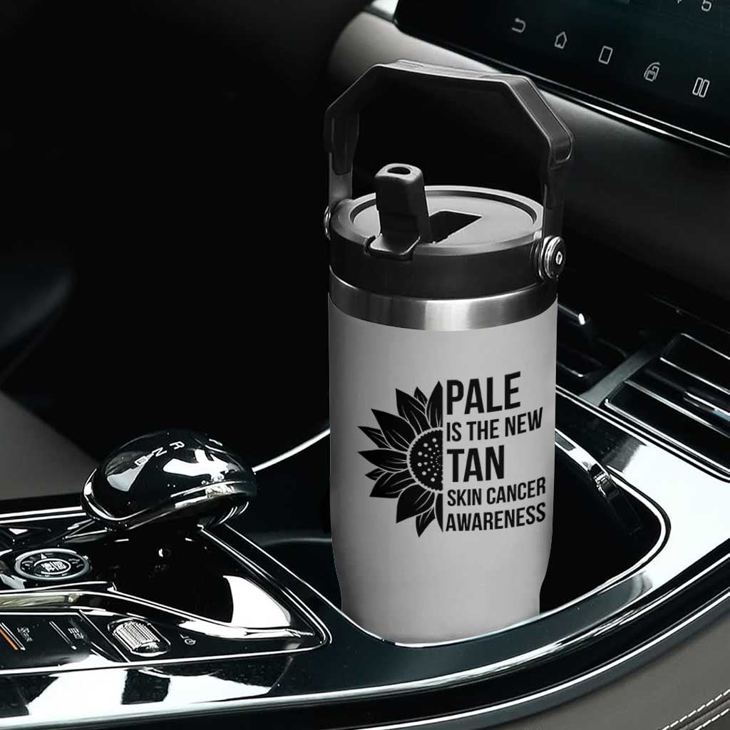 Skin Cancer Survivor Warrior Flip Straw Tumbler Pale Is The New Tan TS12 Print Your Wear