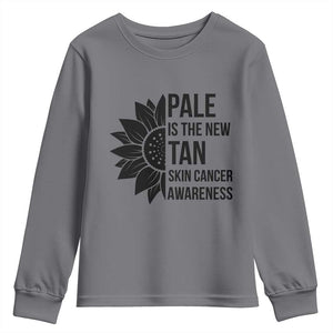 Skin Cancer Survivor Warrior Youth Sweatshirt Pale Is The New Tan TS12 Charcoal Print Your Wear