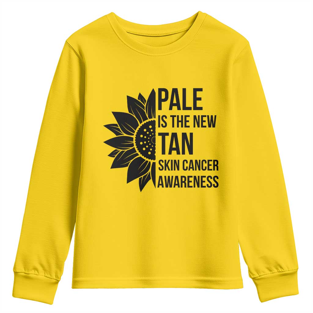 Skin Cancer Survivor Warrior Youth Sweatshirt Pale Is The New Tan TS12 Daisy Print Your Wear