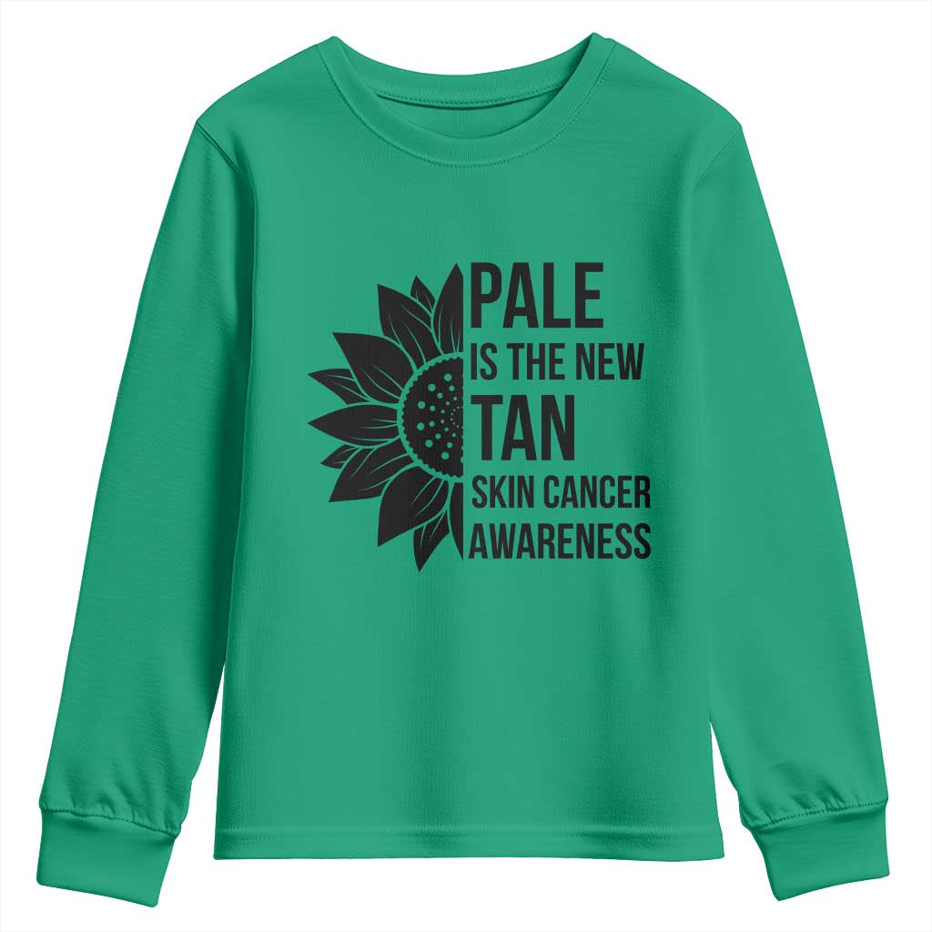 Skin Cancer Survivor Warrior Youth Sweatshirt Pale Is The New Tan TS12 Irish Green Print Your Wear