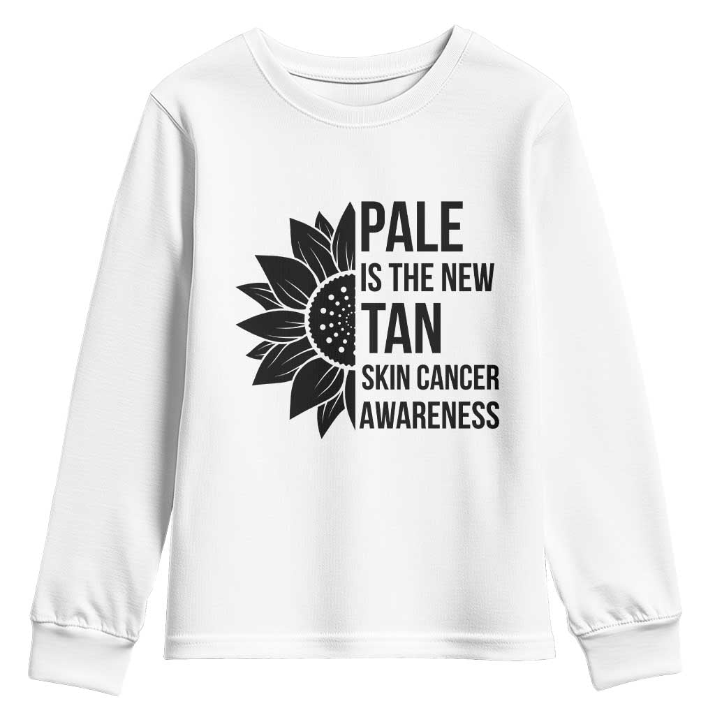 Skin Cancer Survivor Warrior Youth Sweatshirt Pale Is The New Tan TS12 White Print Your Wear