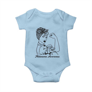 Melanoma Awareness Strong Woman Baby Onesie Feminist Warrior TS12 Light Blue Print Your Wear