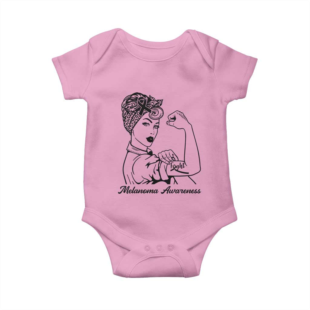 Melanoma Awareness Strong Woman Baby Onesie Feminist Warrior TS12 Light Pink Print Your Wear