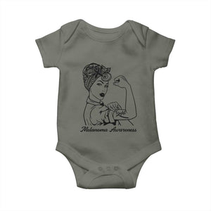 Melanoma Awareness Strong Woman Baby Onesie Feminist Warrior TS12 Military Green Print Your Wear