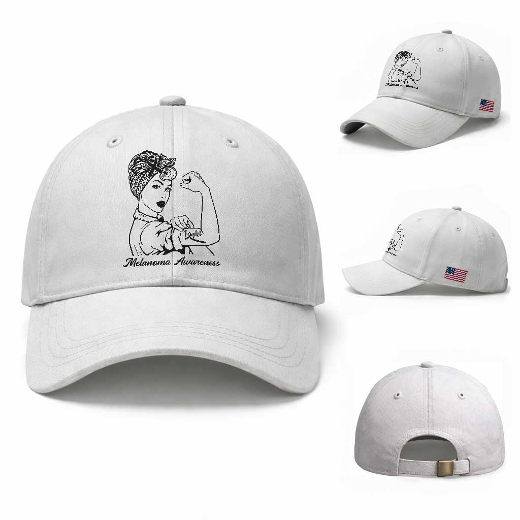 Melanoma Awareness Strong Woman Baseball Cap Feminist Warrior TS12 Baseball Cap Universal Fit White Print Your Wear