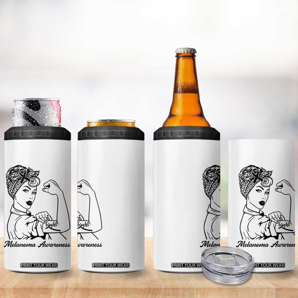 Melanoma Awareness Strong Woman 4 in 1 Can Cooler Tumbler Feminist Warrior TS12 Print Your Wear