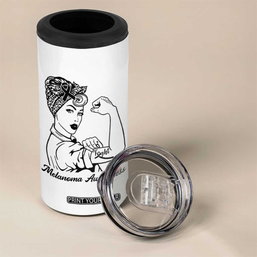 Melanoma Awareness Strong Woman 4 in 1 Can Cooler Tumbler Feminist Warrior TS12 Print Your Wear