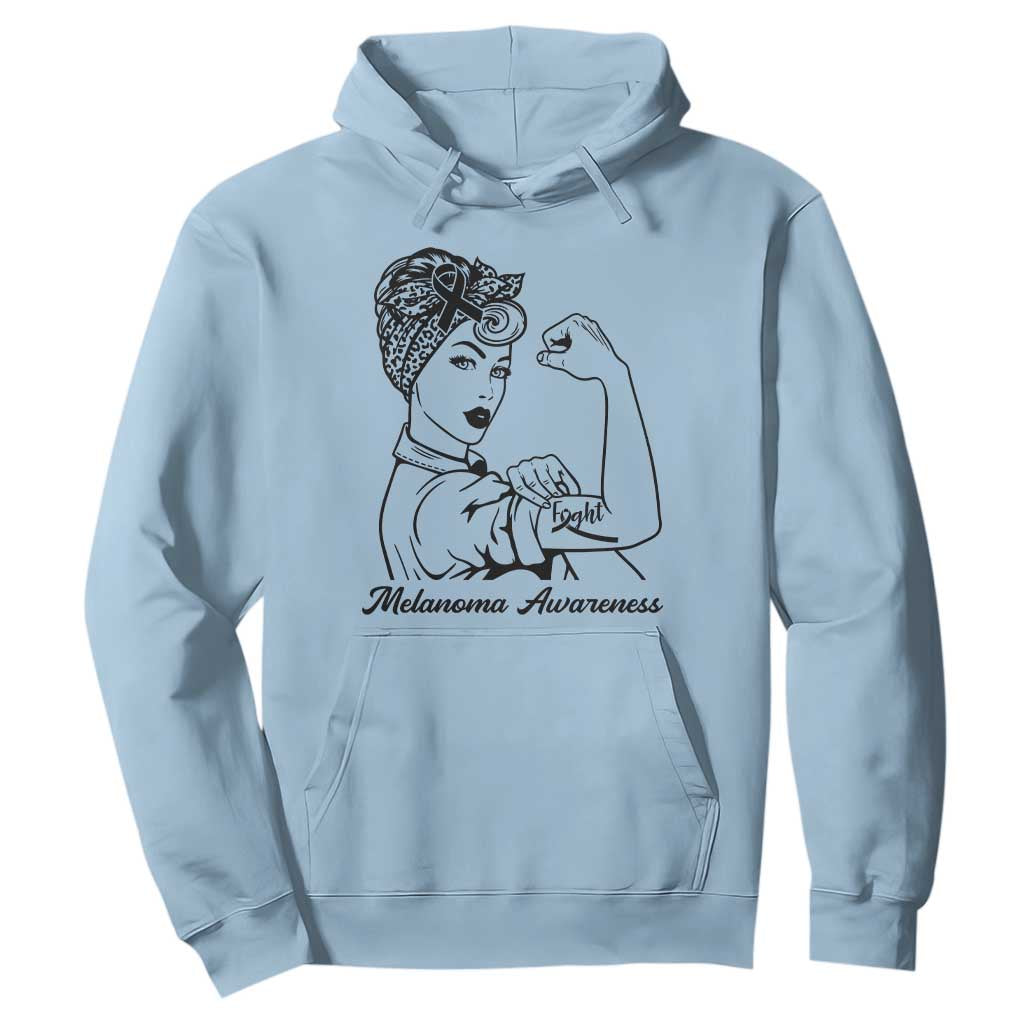 Melanoma Awareness Strong Woman Hoodie Feminist Warrior TS12 Light Blue Print Your Wear