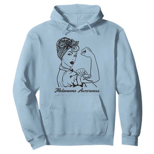 Melanoma Awareness Strong Woman Hoodie Feminist Warrior TS12 Light Blue Print Your Wear