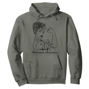 Melanoma Awareness Strong Woman Hoodie Feminist Warrior TS12 Military Green Print Your Wear