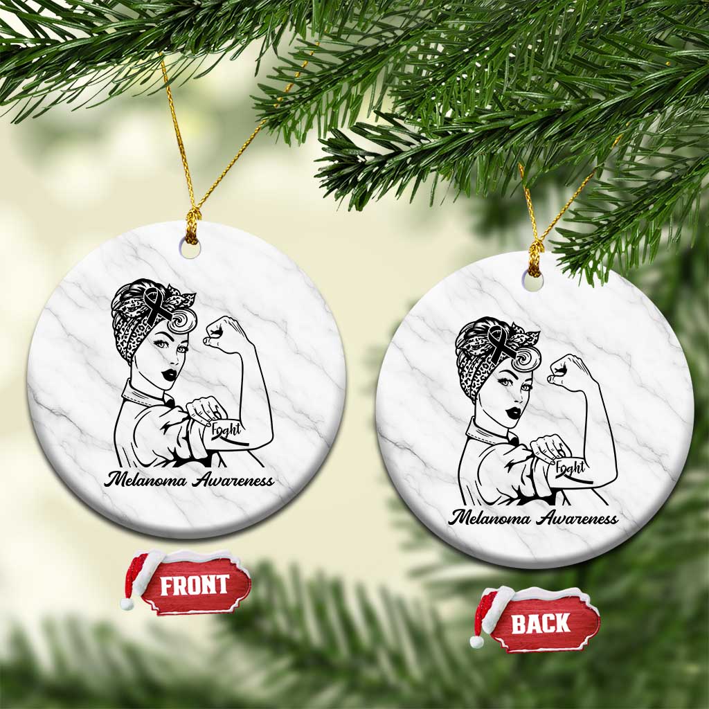 Melanoma Awareness Strong Woman Ceramic Ornament Feminist Warrior TS12 1pc White Marble Print Your Wear