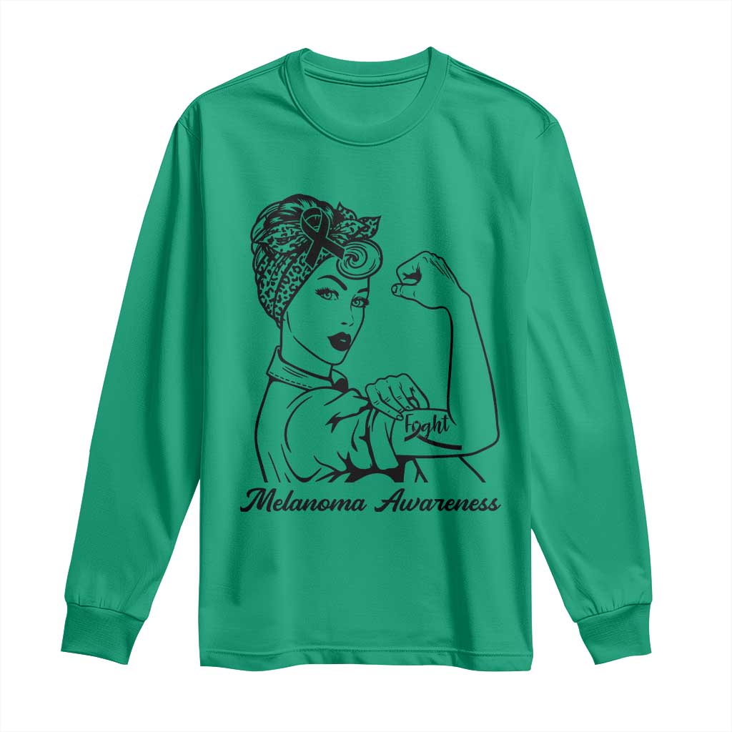 Melanoma Awareness Strong Woman Long Sleeve Shirt Feminist Warrior TS12 Irish Green Print Your Wear