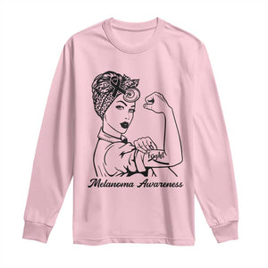 Melanoma Awareness Strong Woman Long Sleeve Shirt Feminist Warrior TS12 Light Pink Print Your Wear