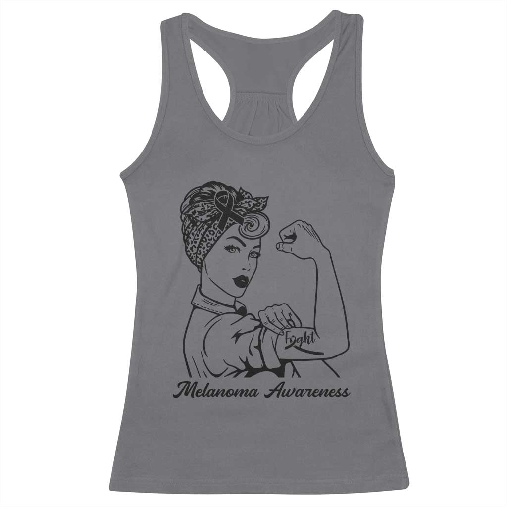 Melanoma Awareness Strong Woman Racerback Tank Top Feminist Warrior TS12 Charcoal Print Your Wear