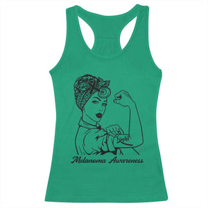 Melanoma Awareness Strong Woman Racerback Tank Top Feminist Warrior TS12 Irish Green Print Your Wear