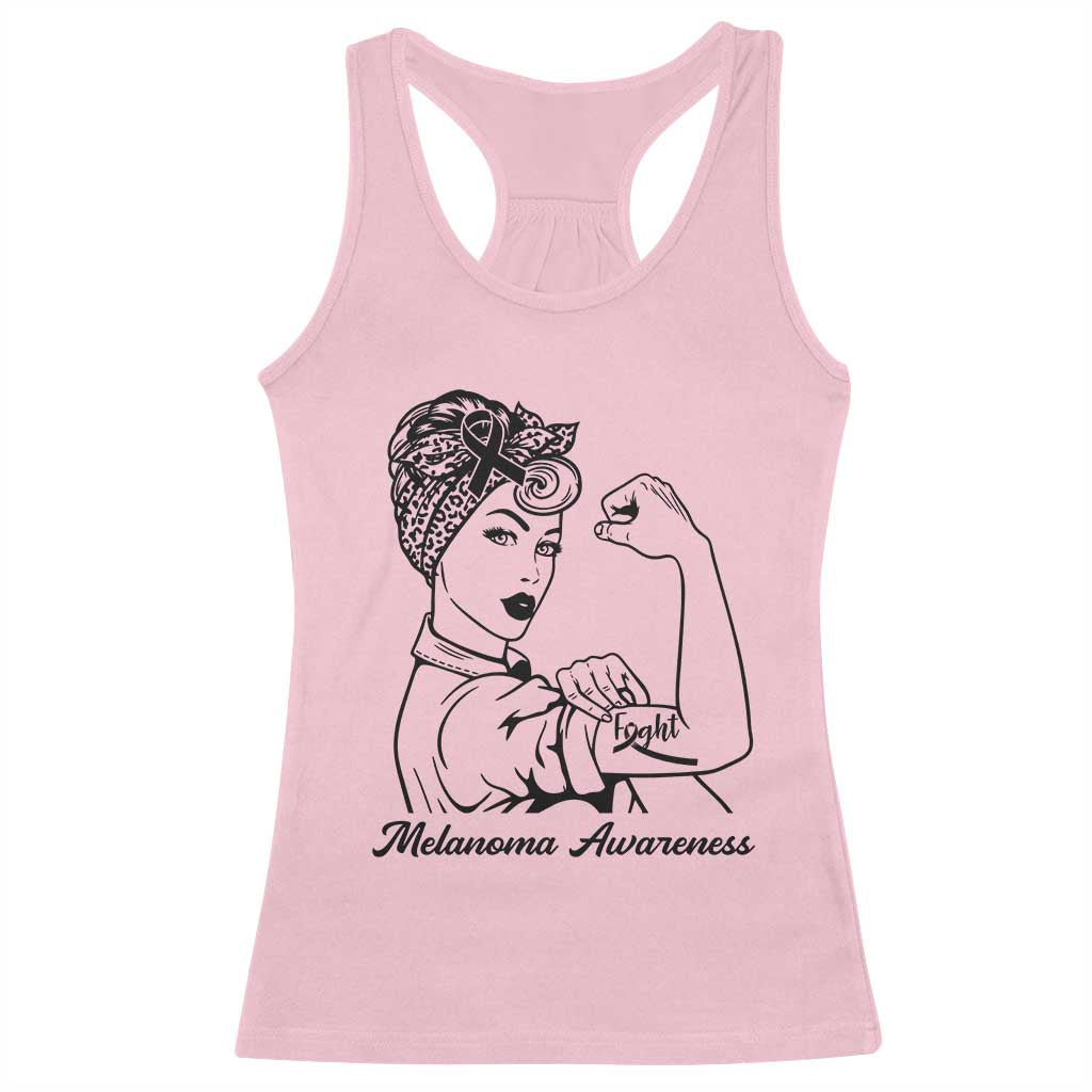 Melanoma Awareness Strong Woman Racerback Tank Top Feminist Warrior TS12 Light Pink Print Your Wear