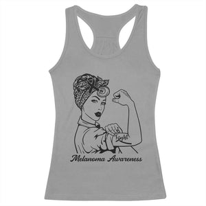 Melanoma Awareness Strong Woman Racerback Tank Top Feminist Warrior TS12 Sport Gray Print Your Wear