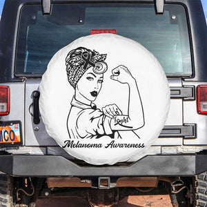 Melanoma Awareness Strong Woman Spare Tire Cover Feminist Warrior TS12 No hole White Print Your Wear