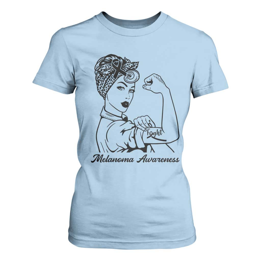 Melanoma Awareness Strong Woman T Shirt For Women Feminist Warrior TS12 Light Blue Print Your Wear