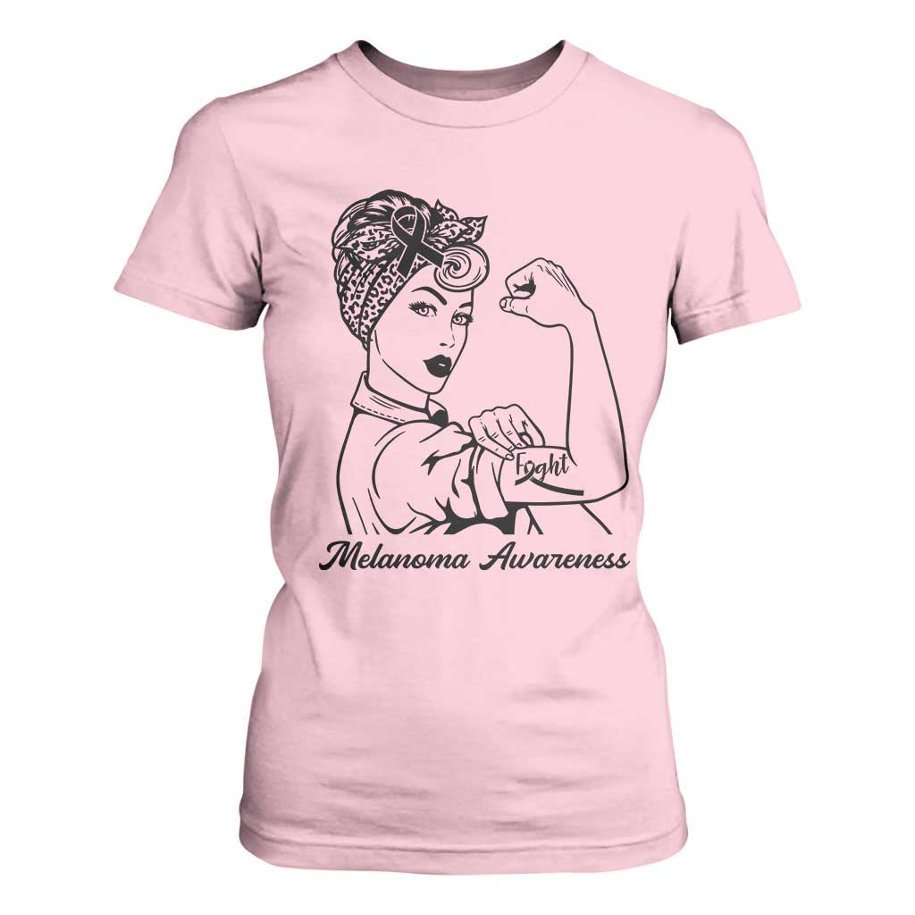 Melanoma Awareness Strong Woman T Shirt For Women Feminist Warrior TS12 Light Pink Print Your Wear