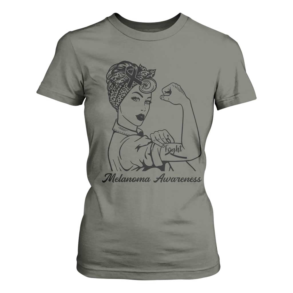 Melanoma Awareness Strong Woman T Shirt For Women Feminist Warrior TS12 Military Green Print Your Wear