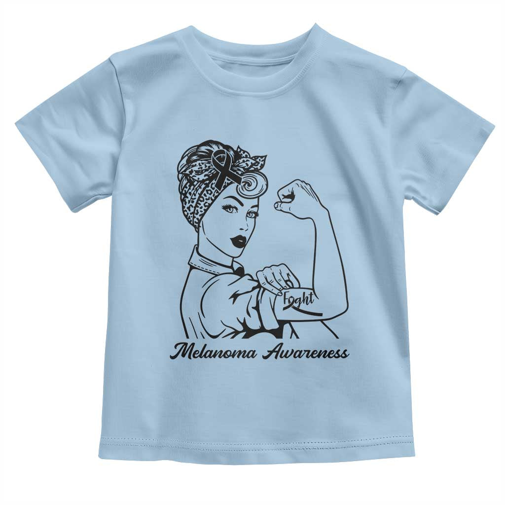 Melanoma Awareness Strong Woman Toddler T Shirt Feminist Warrior TS12 Light Blue Print Your Wear