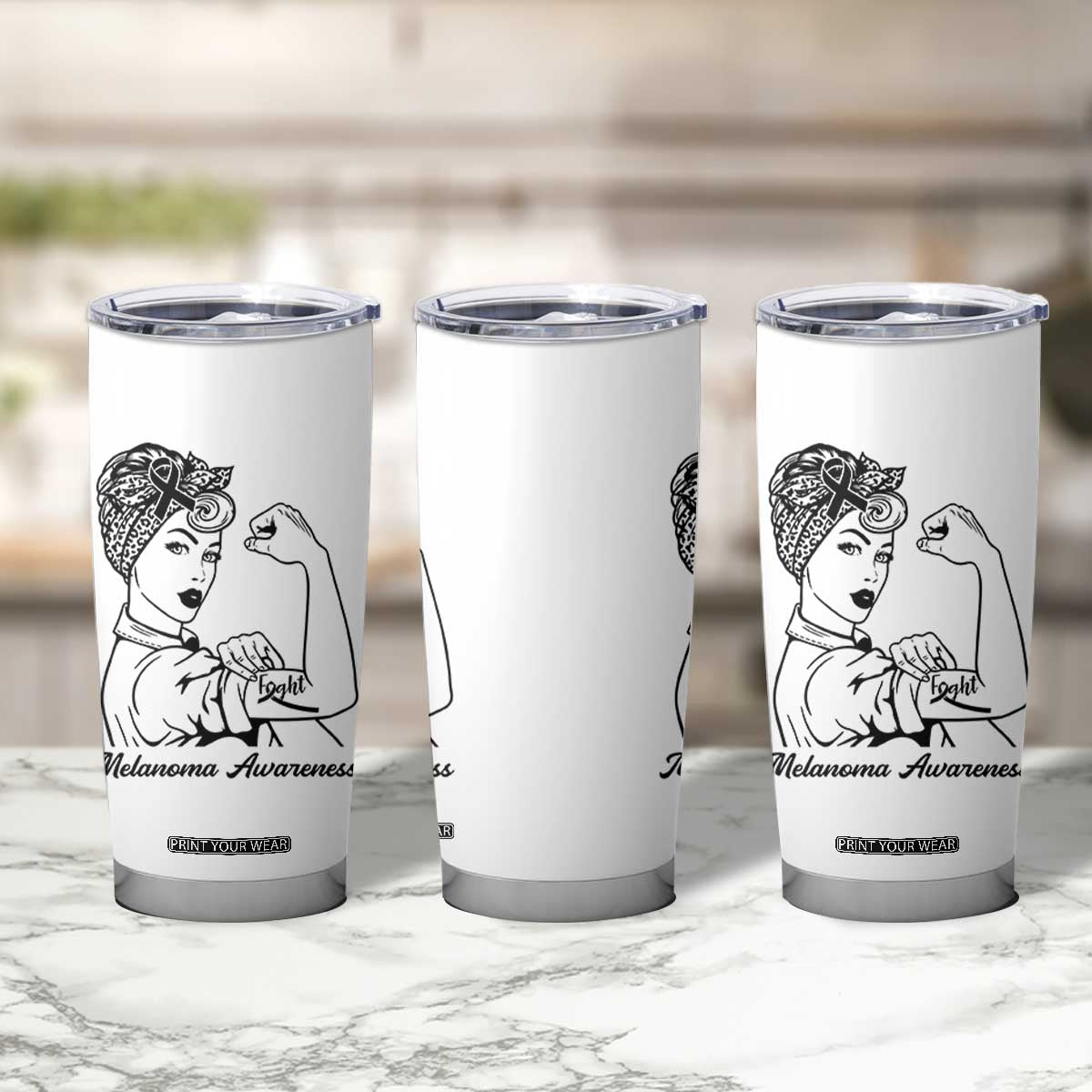 Melanoma Awareness Strong Woman Tumbler Cup Feminist Warrior TS12 Print Your Wear
