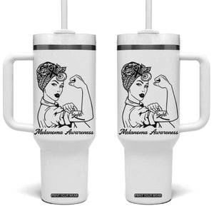 Melanoma Awareness Strong Woman Tumbler With Handle Feminist Warrior TS12 One Size: 40 oz White Print Your Wear