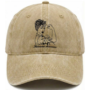 Melanoma Awareness Strong Woman Washed Cotton Baseball Cap Feminist Warrior TS12 Print Your Wear