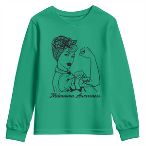 Melanoma Awareness Strong Woman Youth Sweatshirt Feminist Warrior TS12 Irish Green Print Your Wear