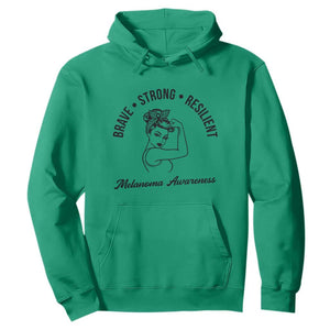 Melanoma Awareness Strong Woman Hoodie Brave Strong Resilient Warrior TS12 Irish Green Print Your Wear