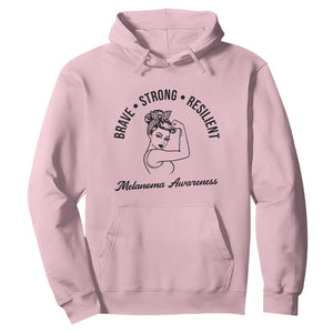 Melanoma Awareness Strong Woman Hoodie Brave Strong Resilient Warrior TS12 Light Pink Print Your Wear