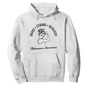 Melanoma Awareness Strong Woman Hoodie Brave Strong Resilient Warrior TS12 White Print Your Wear