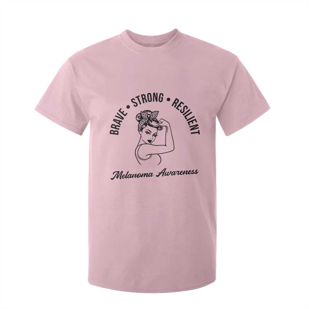 Melanoma Awareness Strong Woman T Shirt For Kid Brave Strong Resilient Warrior TS12 Light Pink Print Your Wear