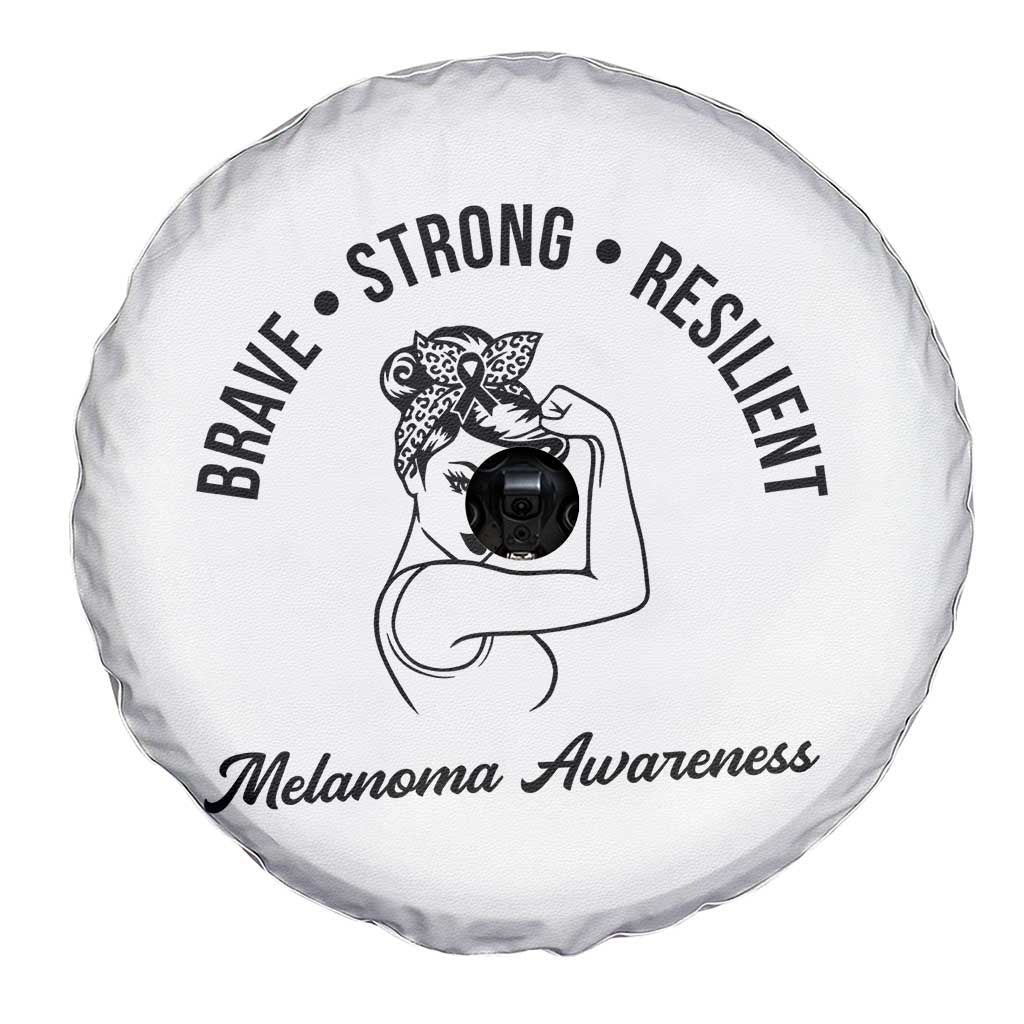 Melanoma Awareness Strong Woman Spare Tire Cover Brave Strong Resilient Warrior TS12 Print Your Wear