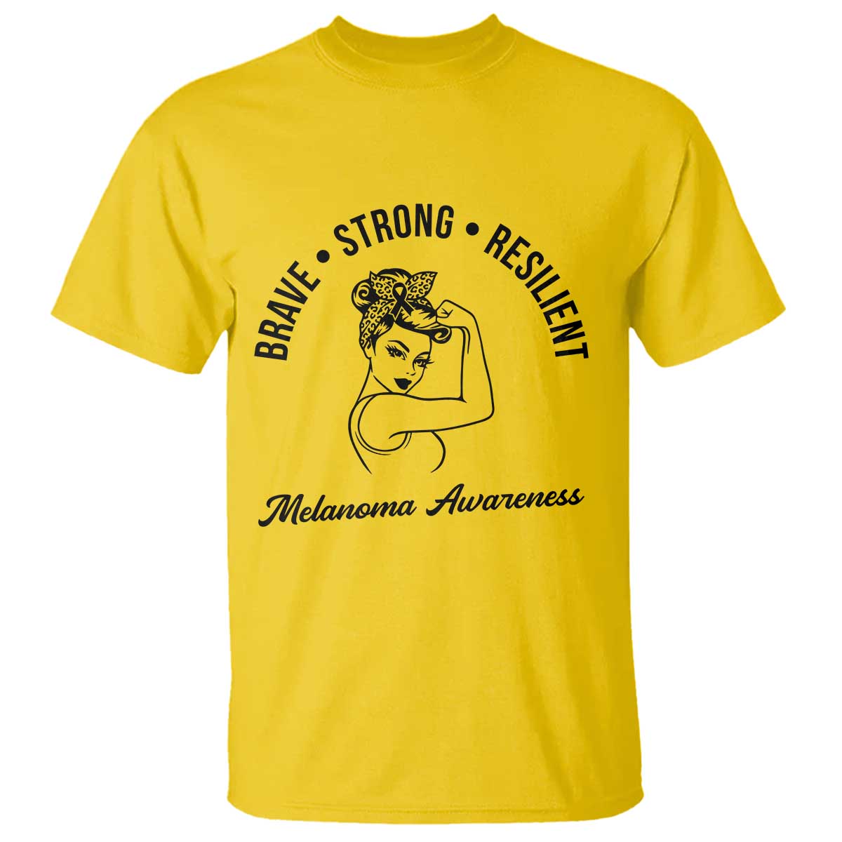 Melanoma Awareness Strong Woman T Shirt Brave Strong Resilient Warrior TS12 Daisy Print Your Wear