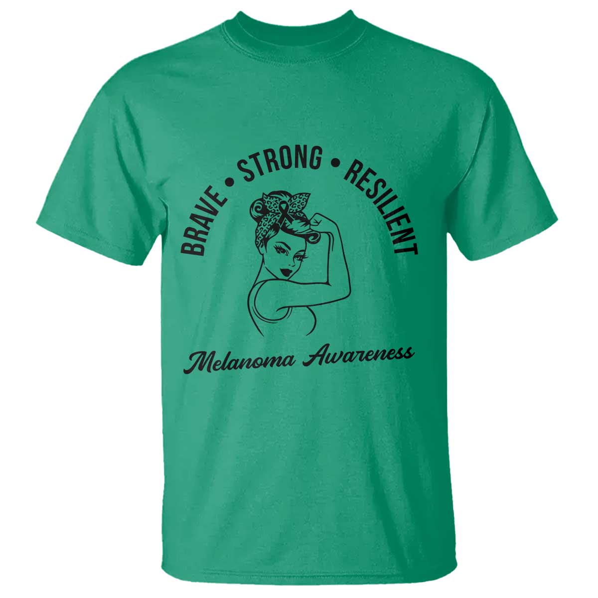 Melanoma Awareness Strong Woman T Shirt Brave Strong Resilient Warrior TS12 Irish Green Print Your Wear
