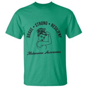Melanoma Awareness Strong Woman T Shirt Brave Strong Resilient Warrior TS12 Irish Green Print Your Wear