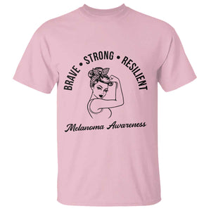 Melanoma Awareness Strong Woman T Shirt Brave Strong Resilient Warrior TS12 Light Pink Print Your Wear