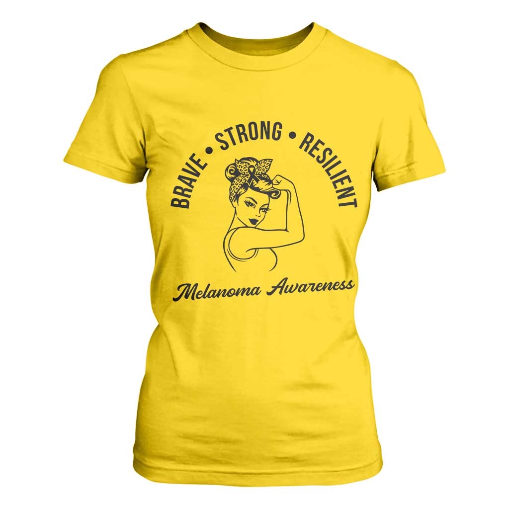 Melanoma Awareness Strong Woman T Shirt For Women Brave Strong Resilient Warrior TS12 Daisy Print Your Wear