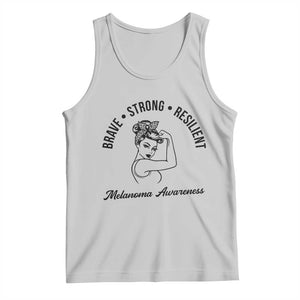 Melanoma Awareness Strong Woman Tank Top Brave Strong Resilient Warrior TS12 Ash Print Your Wear