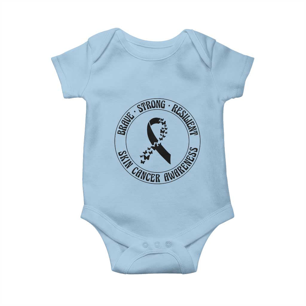 Melanoma Awareness Baby Onesie Brave Strong Resilient Warrior TS12 Light Blue Print Your Wear
