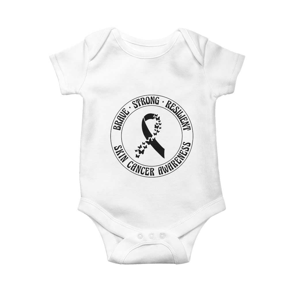 Melanoma Awareness Baby Onesie Brave Strong Resilient Warrior TS12 White Print Your Wear