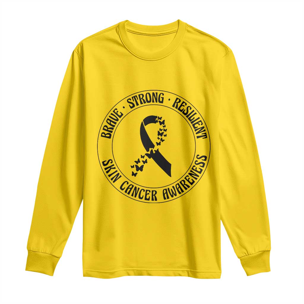 Melanoma Awareness Long Sleeve Shirt Brave Strong Resilient Warrior TS12 Daisy Print Your Wear