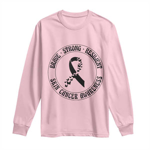 Melanoma Awareness Long Sleeve Shirt Brave Strong Resilient Warrior TS12 Light Pink Print Your Wear