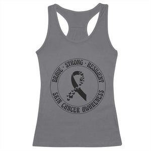 Melanoma Awareness Racerback Tank Top Brave Strong Resilient Warrior TS12 Charcoal Print Your Wear