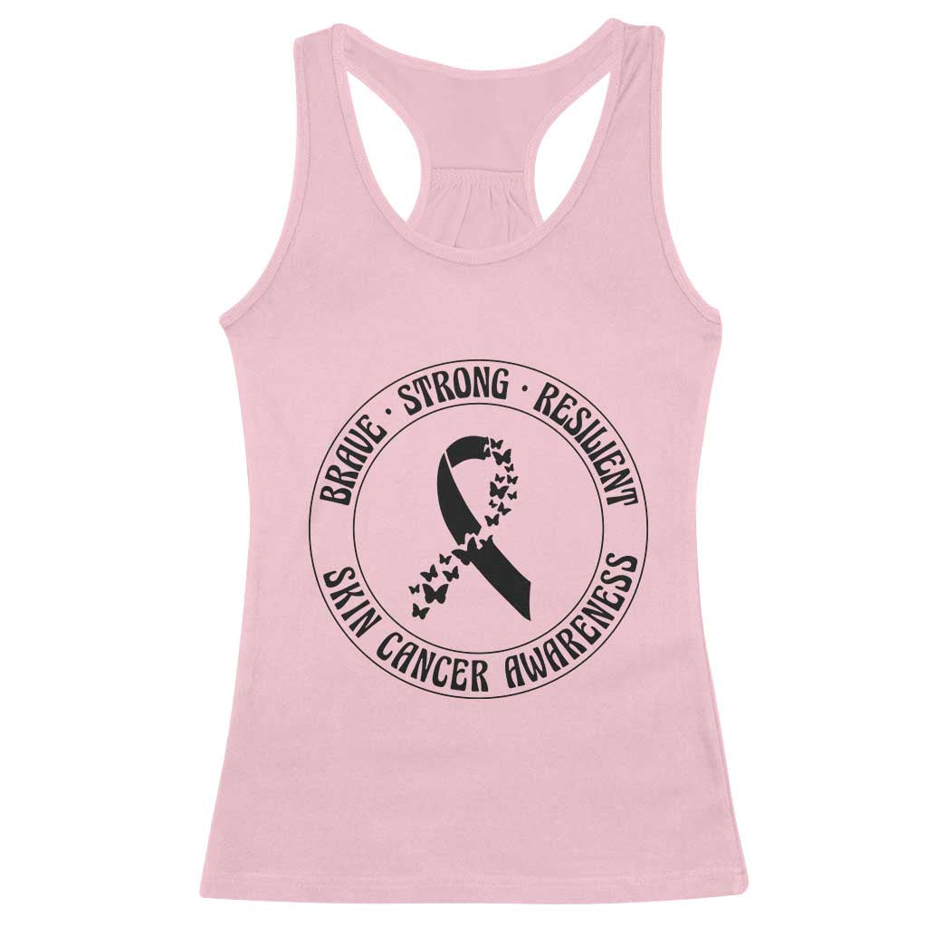 Melanoma Awareness Racerback Tank Top Brave Strong Resilient Warrior TS12 Light Pink Print Your Wear